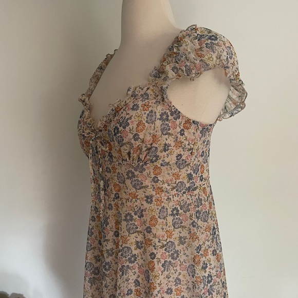 Altered State Floral Mesh Lined Cap Sleeve 90s Grunge Goth Punk Babydoll Dress M - Picture 4 of 11